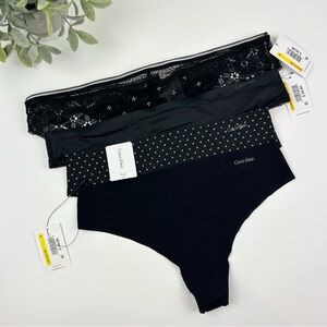 Calvin Klein Intimates Black Thong Bundle Size Medium